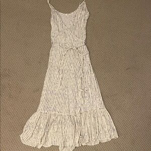 Billabong White Striped Wrap-Style Maxi Dress